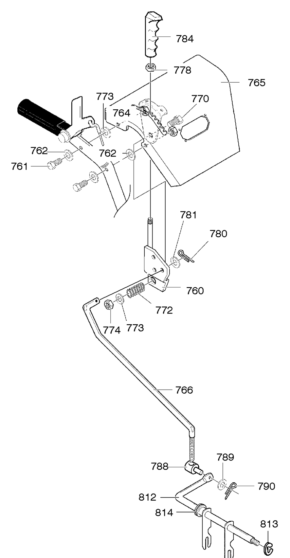 Control Panel Assembly Diagram and Parts List for 627804X89C 2001 Briggs and Stratton Snow Blower